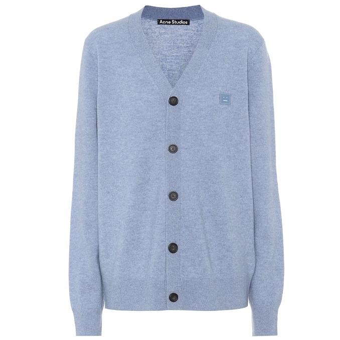 ACNE STUDIOS 雾霾蓝笑脸针织开衫 €280